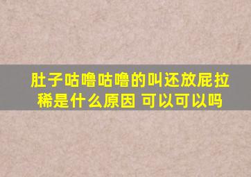 肚子咕噜咕噜的叫还放屁拉稀是什么原因 可以可以吗